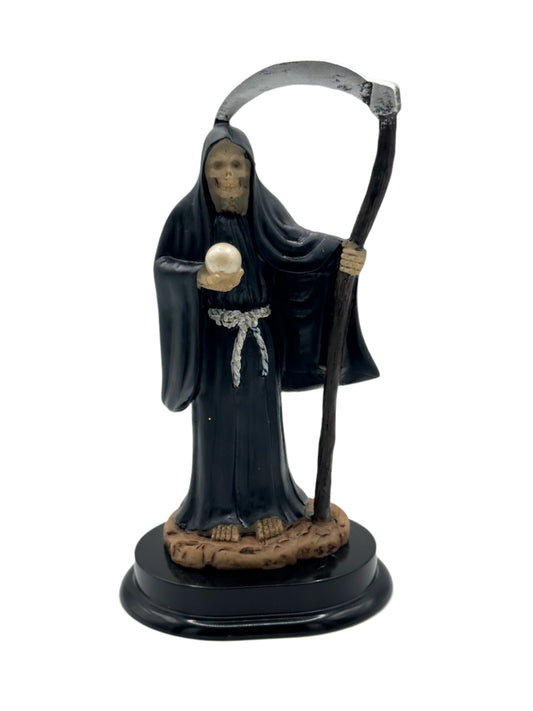 Small black santa muerte statue