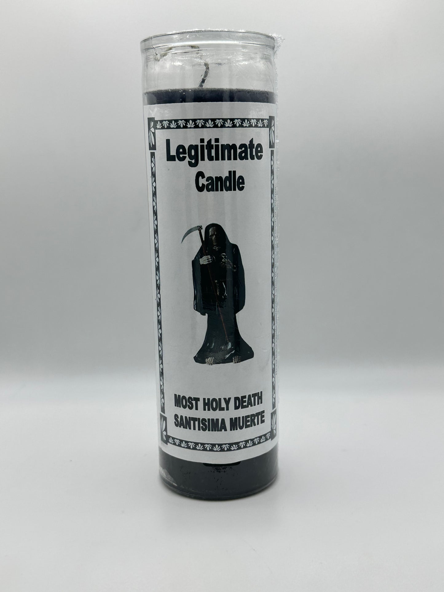 Black Santa muerte candle