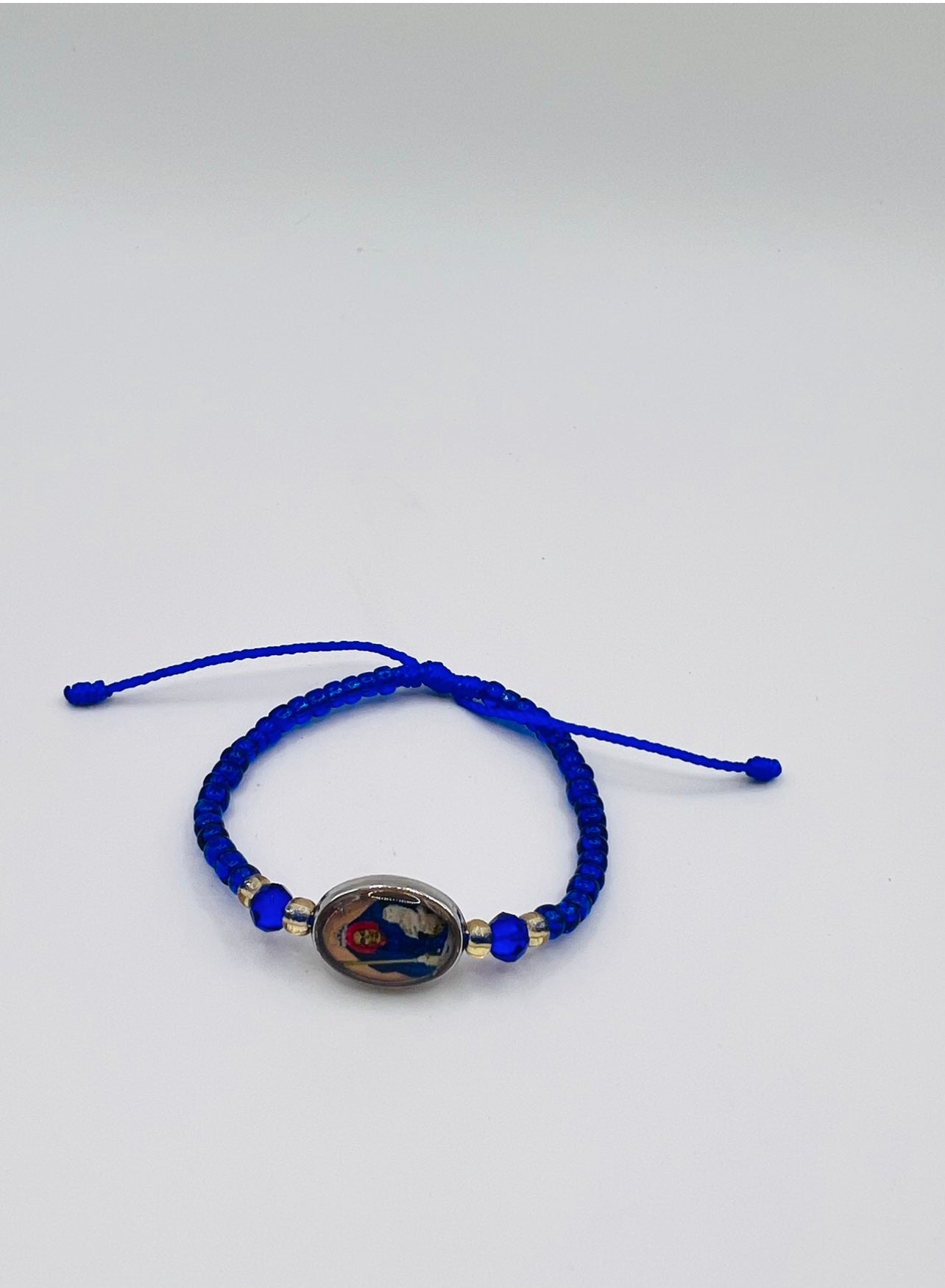 Santa muerte bracelet blue