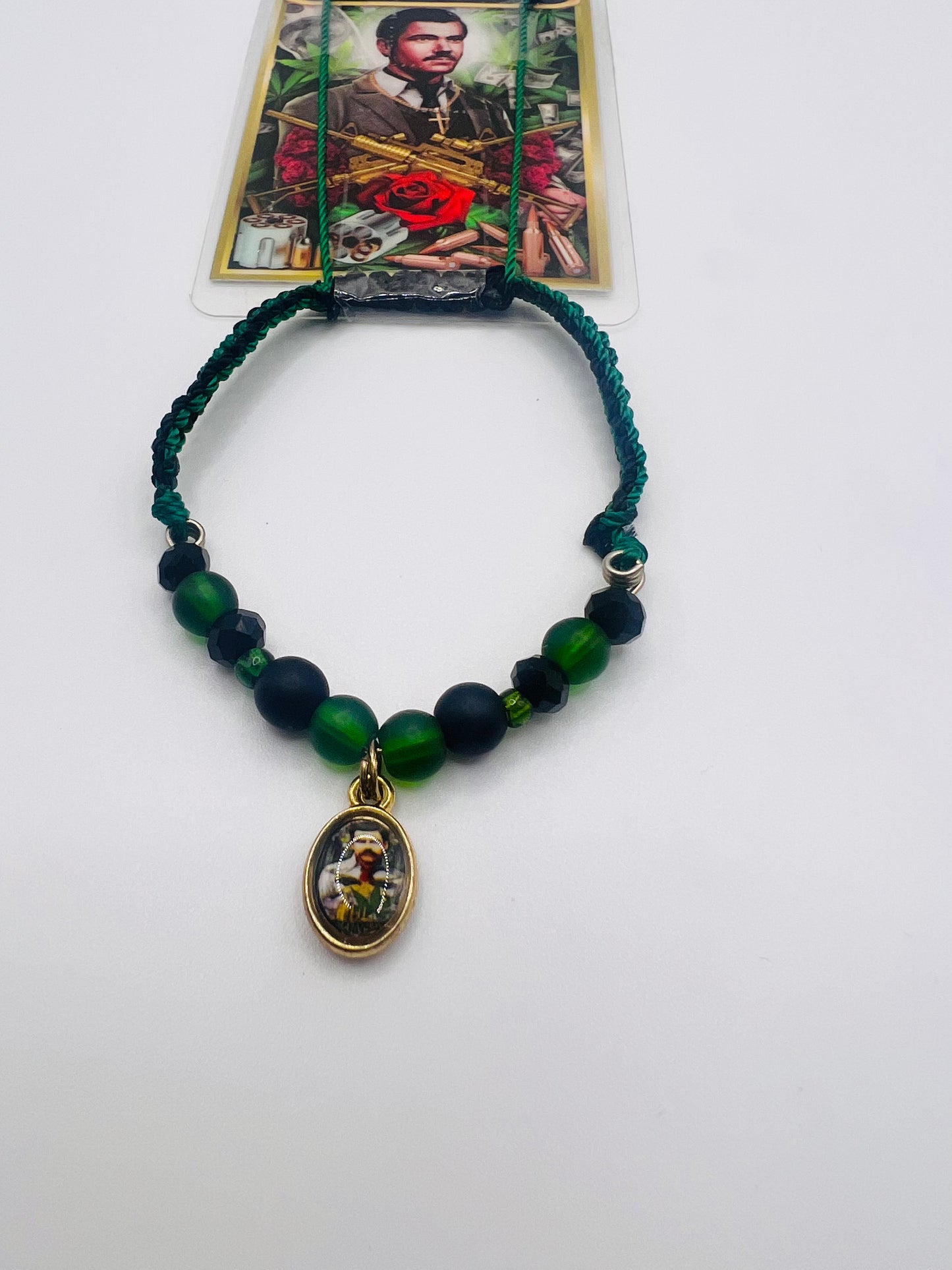 Jesus malverde bracelet and prayer card