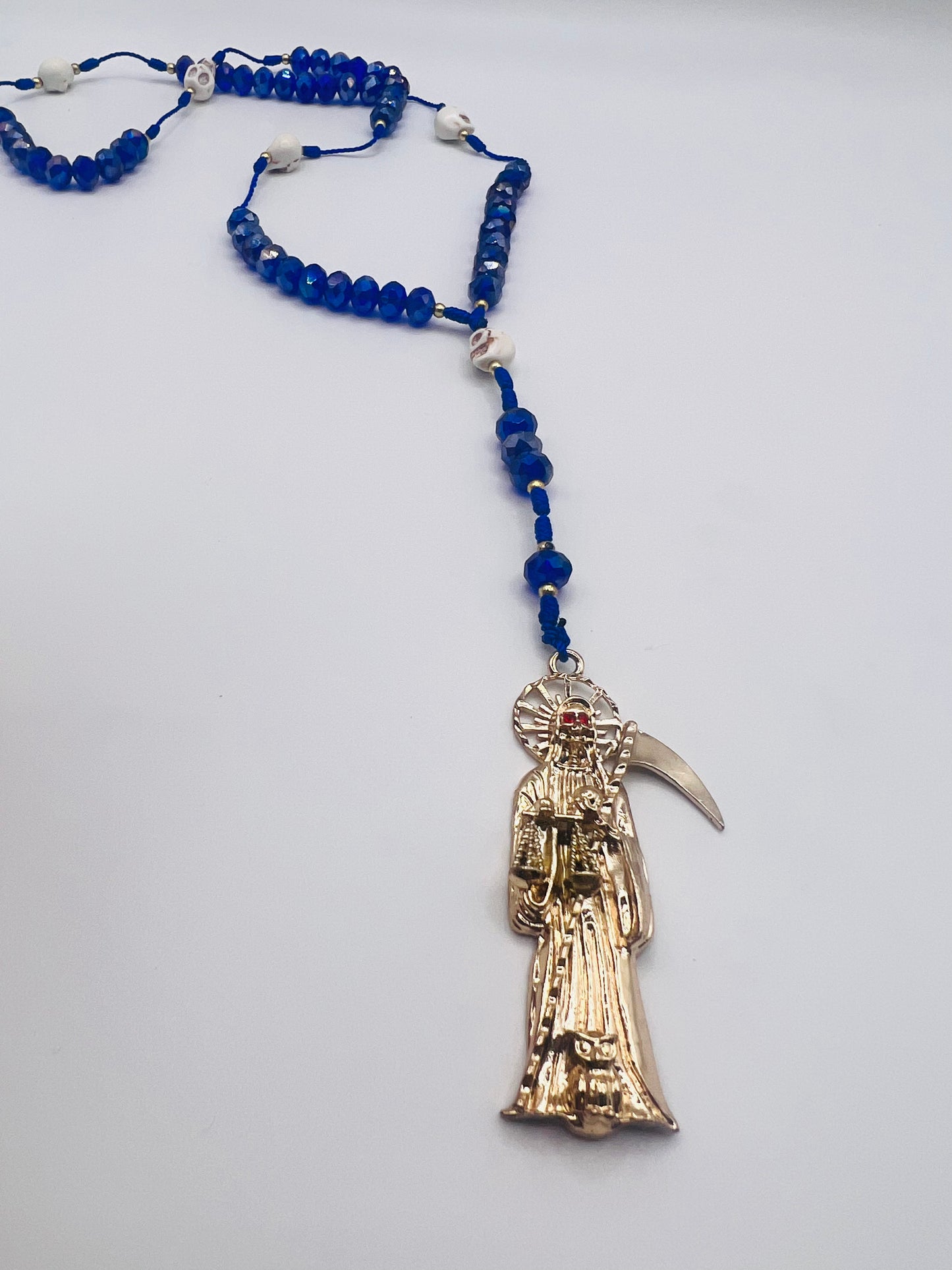 Blue Santa muerte rosary